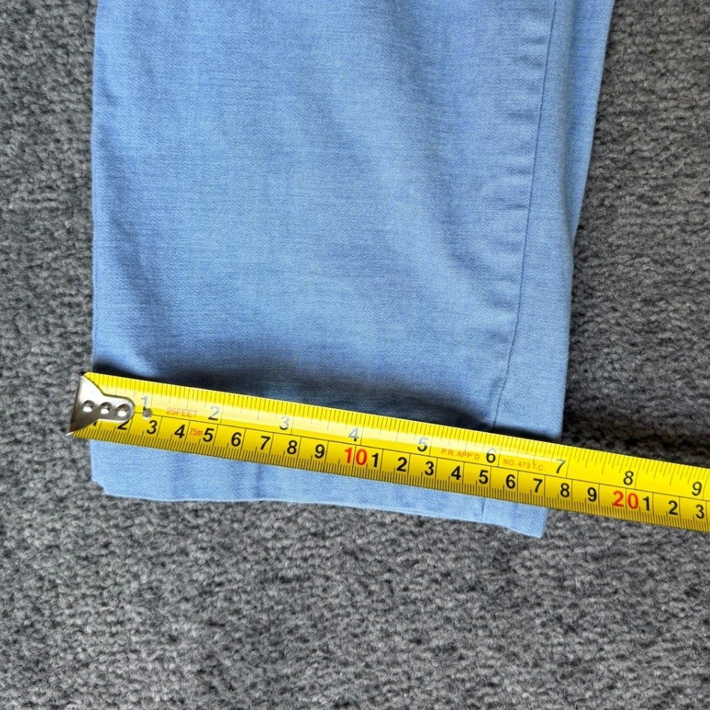 Brooks Brothers Red Fleece Mens Blue Chino Pants W36 L30 Slim Fit Cotton Blend - Picture 9 of 10